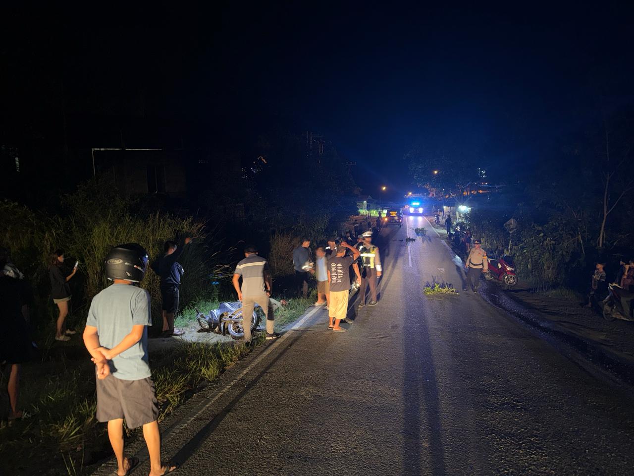 Pamapta Polres Gunung Mas Sigap Tangani Kecelakaan Tunggal di Kuala Kurun