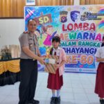 50 Siswa Adu Kreativitas di Lomba Mewarnai Hari Bhayangkara ke-80 Polres Gunung Mas